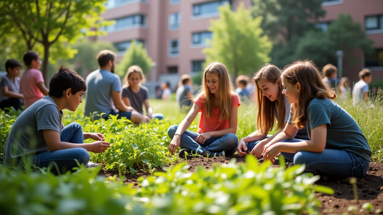 Comunidad aprendiendo sobre soluciones sostenibles